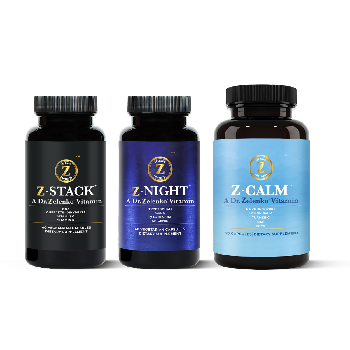 Z-Stack®, Z-Night and Z-Calm™ Dietary Supplement for Calm, sleep, focused days and immune support