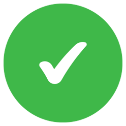 Green circle with a white check mark